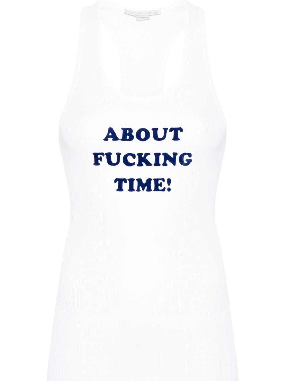 Cheap Women Stella tank McCartney slogan-print top 0716